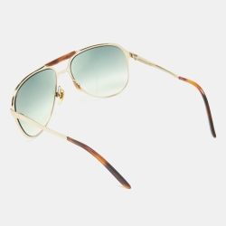 Pre Owned Gucci Green/Brown Gradient GG2206/S Aviator Sunglasses