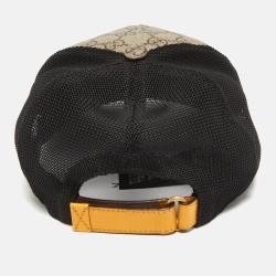 Pre Owned Gucci Beige Canvas GG Supreme Appliqued Baseball Cap M