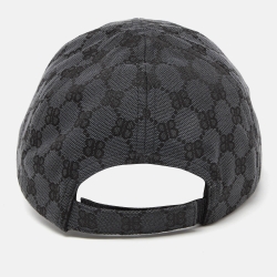 مملوكة مسبقًا Balenciaga X Gucci Anthracite Grey BB Monogram Canvas Hacker Cap L