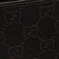 Gucci Dark Brown GG Canvas and Leather Bi Fold Wallet