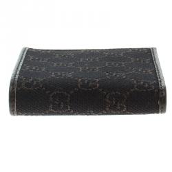 Gucci Dark Brown GG Canvas and Leather Bi Fold Wallet