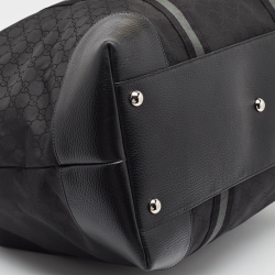 Gucci Black GG Nylon and Leather XL Web Duffle Bag