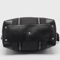 Gucci Black GG Nylon and Leather XL Web Duffle Bag