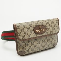 Gucci Beige/Brown GG Supreme Canvas and Leather Neo Belt Bag