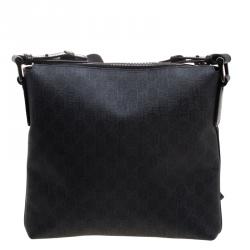 Gucci Black GG Supreme Canvas Messenger Bag