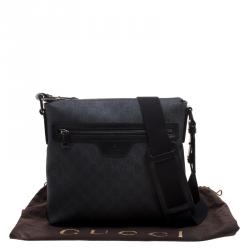 Gucci Black GG Supreme Canvas Messenger Bag