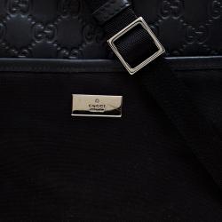 Gucci Black Nylon and Guccissima Leather Messenger Bag