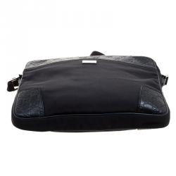 Gucci Black Nylon and Guccissima Leather Messenger Bag