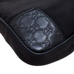 Gucci Black Nylon and Guccissima Leather Messenger Bag