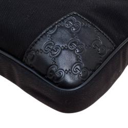 Gucci Black Nylon and Guccissima Leather Messenger Bag