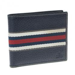مملوكة مسبقًا Gucci Signature Web Leather Men Bi-fold Wallet
