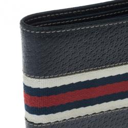 مملوكة مسبقًا Gucci Signature Web Leather Men Bi-fold Wallet