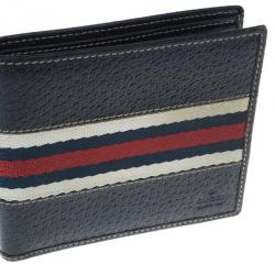 مملوكة مسبقًا Gucci Signature Web Leather Men Bi-fold Wallet