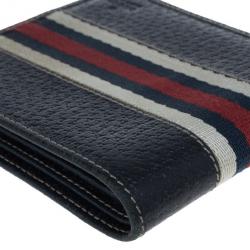 مملوكة مسبقًا Gucci Signature Web Leather Men Bi-fold Wallet