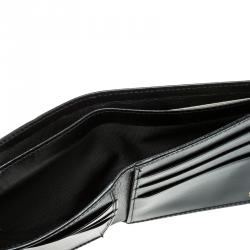Gucci Black Glossy Leather Logo Bifold Wallet