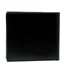 Gucci Black Glossy Leather Logo Bifold Wallet