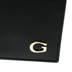 Gucci Black Glossy Leather Logo Bifold Wallet