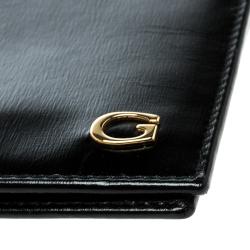 Gucci Black Glossy Leather Logo Bifold Wallet