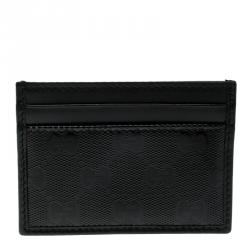 Gucci Black GG Imprime Canvas and Leather Card Holder 