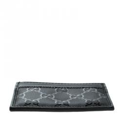 Gucci Black GG Imprime Canvas and Leather Card Holder 