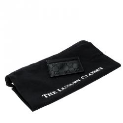Gucci Black GG Imprime Canvas and Leather Card Holder 