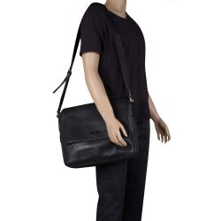 Gucci Black Diamante Leather Hilary Messenger Bag