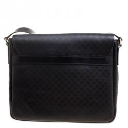 Gucci Black Diamante Leather Hilary Messenger Bag