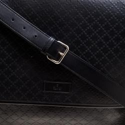 Gucci Black Diamante Leather Hilary Messenger Bag