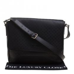 Gucci Black Diamante Leather Hilary Messenger Bag