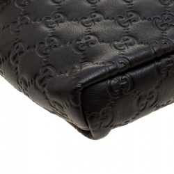 Gucci Black Guccissima Leather Messenger Bag