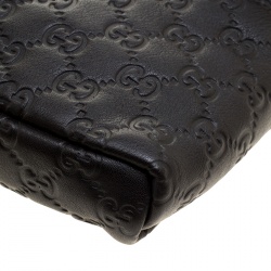 Gucci Black Guccissima Leather Messenger Bag