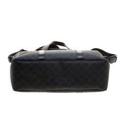 Pre Owned Gucci Grey/Black GG Supreme Canvas Tote