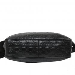 Pre Owned حقيبة ماسنجر غوتشي جلد غوتشيسيما سوداء