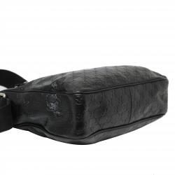 Pre Owned حقيبة ماسنجر غوتشي جلد غوتشيسيما سوداء