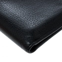 Gucci Black Leather Ace Web Interlocking GG Bifold Wallet
