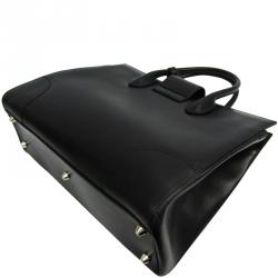 Gucci Black Leather Carry On Buckle Tote