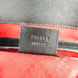 Gucci Black Leather Carry On Buckle Tote