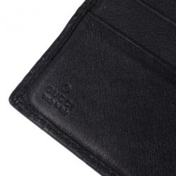 Gucci Black Leather Metal Bar Bi-Fold Wallet