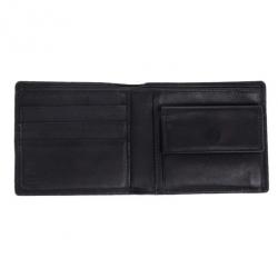 Gucci Black Leather Metal Bar Bi-Fold Wallet