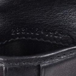 Gucci Black Leather Metal Bar Bi-Fold Wallet