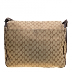 Gucci Beige GG Canvas large Messenger Bag