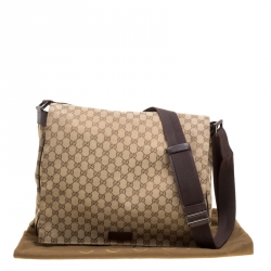 Gucci Beige GG Canvas large Messenger Bag
