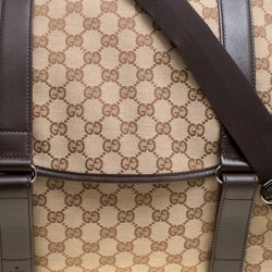 Gucci Beige/Ebony GG Canvas Large Messenger Bag