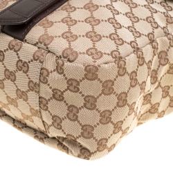 Gucci Beige/Ebony GG Canvas Large Messenger Bag