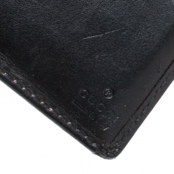Gucci Black Guccissima Leather Web Bifold Wallet