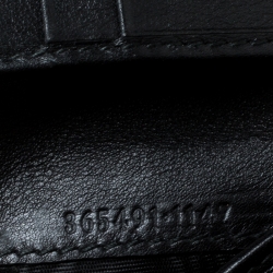 Pre Owned Gucci Black Guccissima Leather Web Bifold Wallet