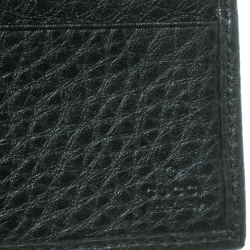 Gucci Black Leather Ace Web Interlocking GG Bifold Wallet