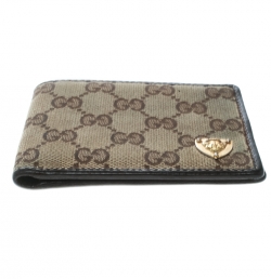 Gucci Beige/Brown GG Canvas and Leather Bifold Wallet