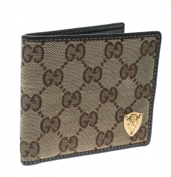 Gucci Beige/Brown GG Canvas and Leather Bifold Wallet