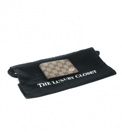 Gucci Beige/Brown GG Canvas and Leather Bifold Wallet